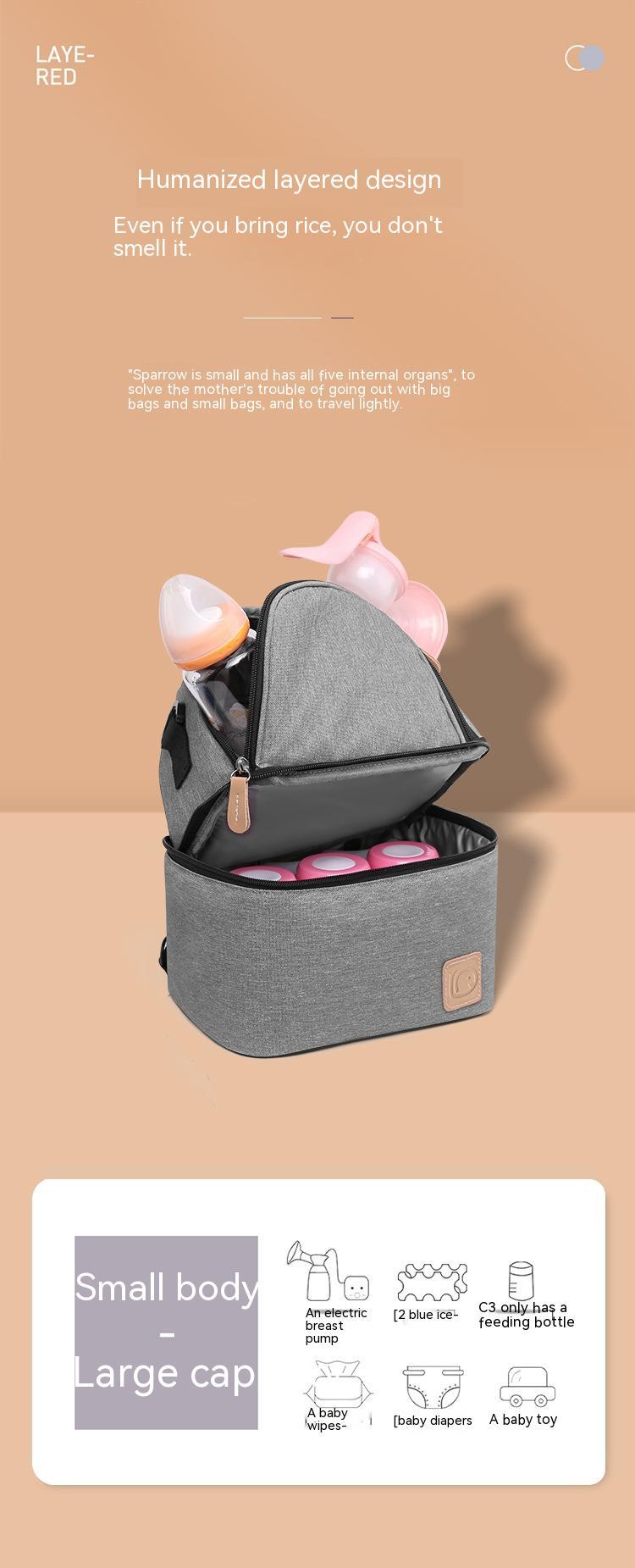 Fashion Milk Insulated Bag Double Layer Breast Milk Storage Bag Thick Breast Milk Ice Pack Mummy Bag