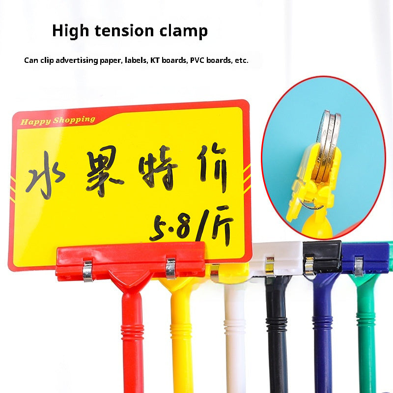 Store Supermarket Label Price List Card Clamp