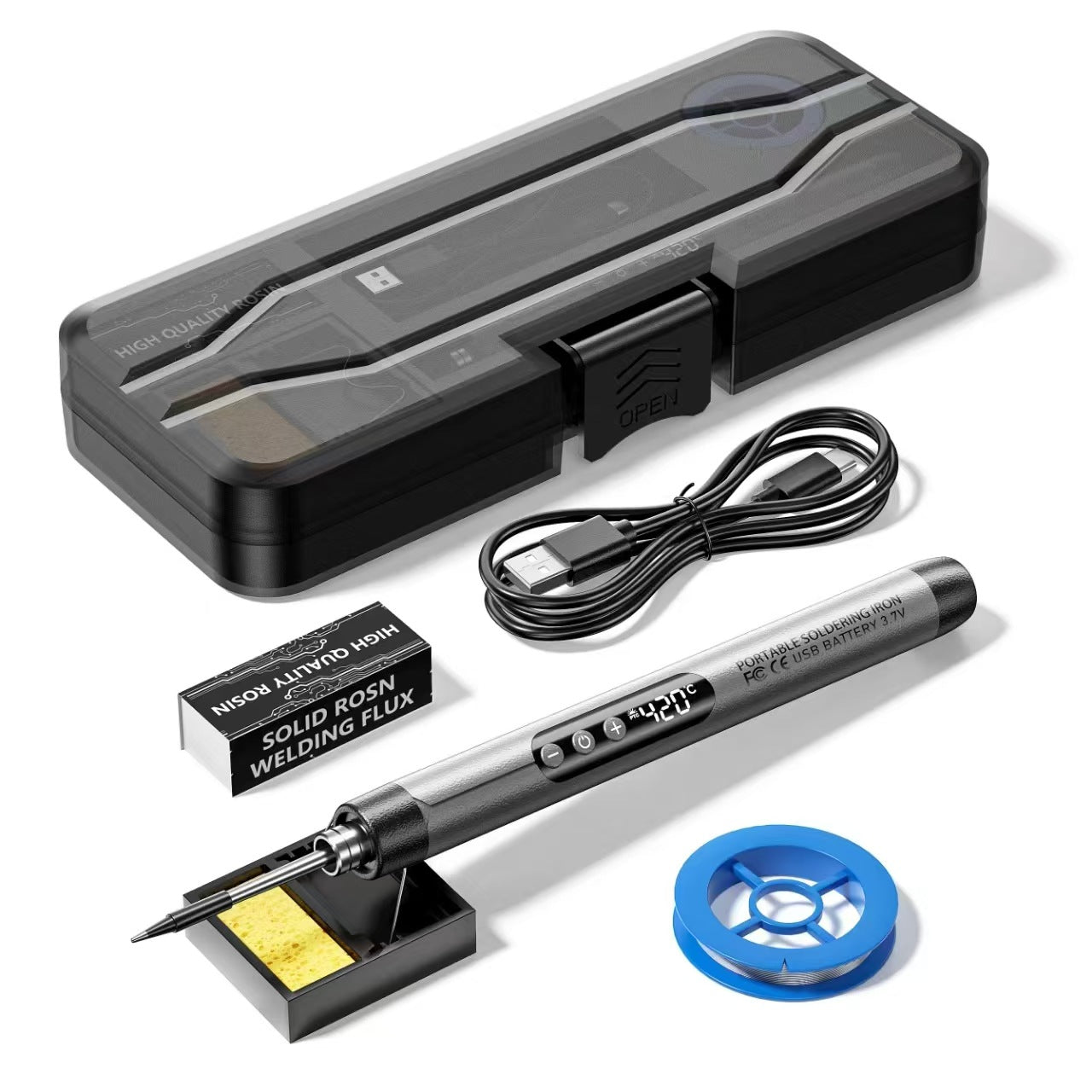 Mini Digital Display Electric Soldering Iron Portable Wireless Home Appliance Repair Tool Kit Package