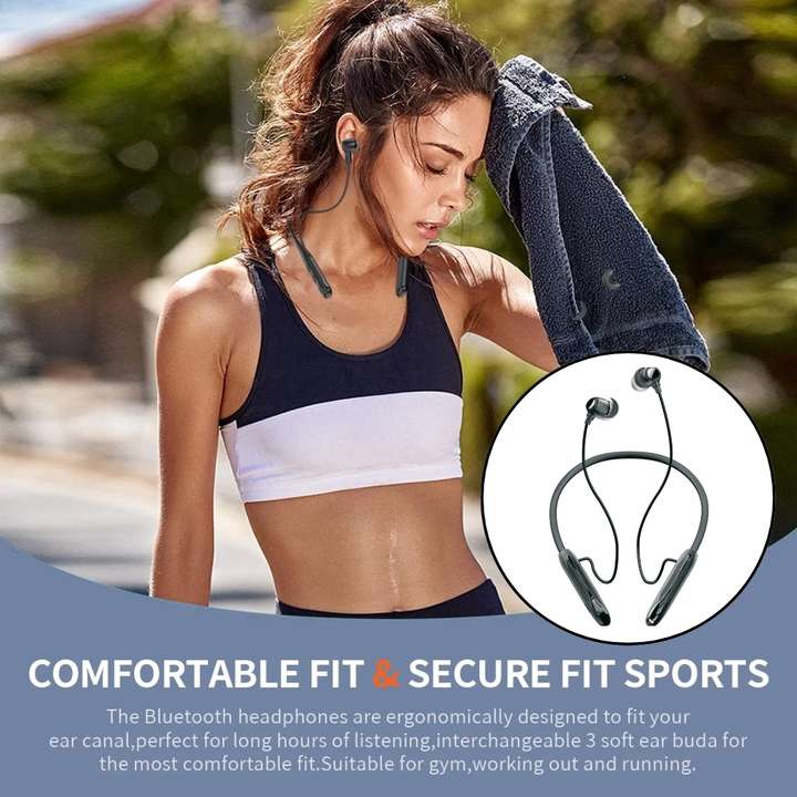 48 Hours Playtime Bluetooth Headphones Neckband Earphone IPX5 WATER RESISTANCE Bluetooth Headset (BLACK, In the Ear)