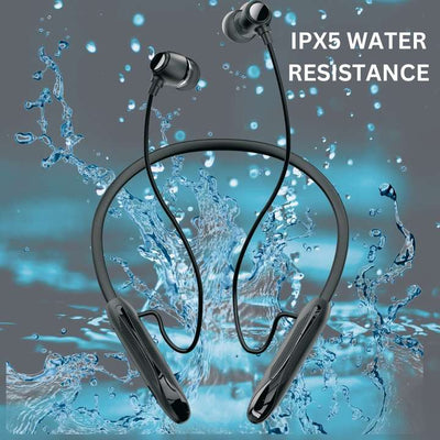 48 Hours Playtime Bluetooth Headphones Neckband Earphone IPX5 WATER RESISTANCE Bluetooth Headset (BLACK, In the Ear)