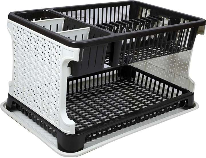 Kitchen Organiser Rack Utensil Kitchen Rack Dish Drainer Kitchen Rack (Plastic)